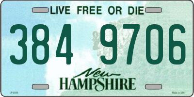 NH license plate 3849706