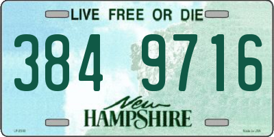 NH license plate 3849716