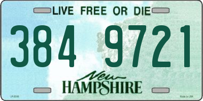NH license plate 3849721