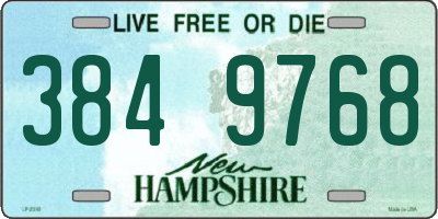 NH license plate 3849768