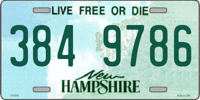 NH license plate 3849786