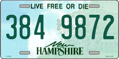 NH license plate 3849872