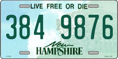 NH license plate 3849876