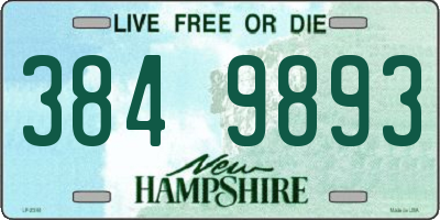 NH license plate 3849893