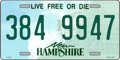 NH license plate 3849947