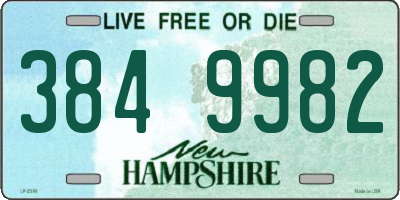 NH license plate 3849982