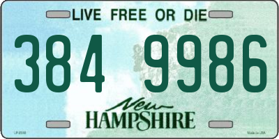 NH license plate 3849986