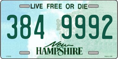 NH license plate 3849992