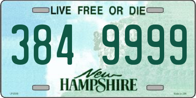 NH license plate 3849999