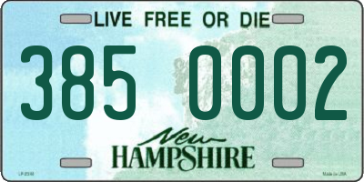 NH license plate 3850002