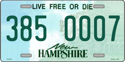 NH license plate 3850007