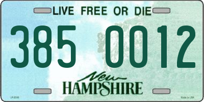 NH license plate 3850012