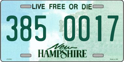 NH license plate 3850017
