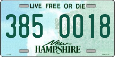 NH license plate 3850018