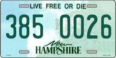 NH license plate 3850026