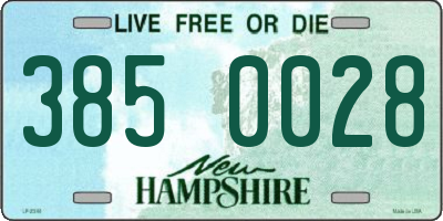 NH license plate 3850028