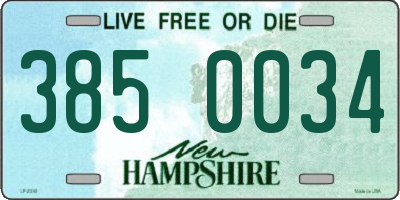 NH license plate 3850034