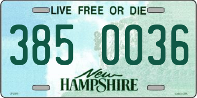 NH license plate 3850036