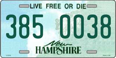 NH license plate 3850038