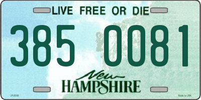 NH license plate 3850081