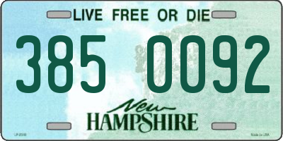 NH license plate 3850092