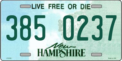 NH license plate 3850237
