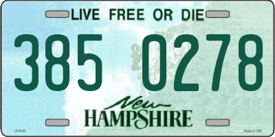 NH license plate 3850278