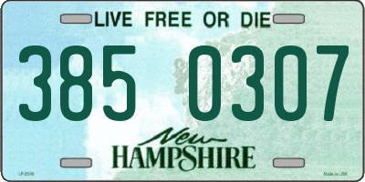 NH license plate 3850307