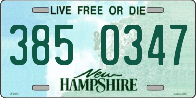 NH license plate 3850347