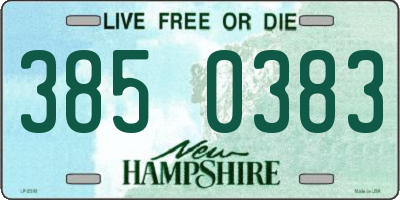 NH license plate 3850383