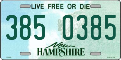 NH license plate 3850385