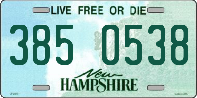 NH license plate 3850538