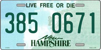 NH license plate 3850671