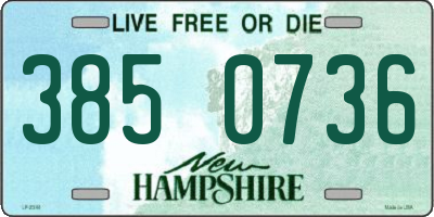 NH license plate 3850736