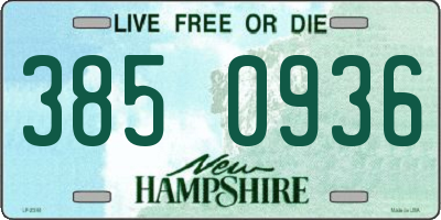 NH license plate 3850936