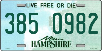 NH license plate 3850982