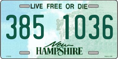 NH license plate 3851036