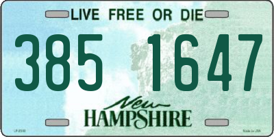 NH license plate 3851647