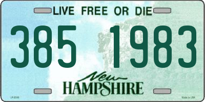 NH license plate 3851983