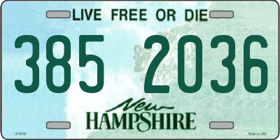 NH license plate 3852036