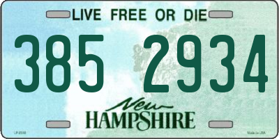 NH license plate 3852934