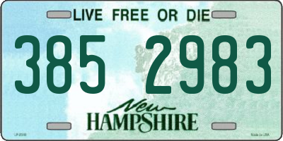 NH license plate 3852983