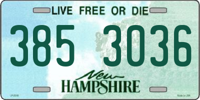 NH license plate 3853036