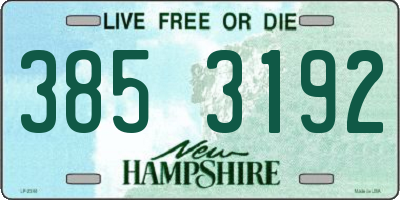 NH license plate 3853192
