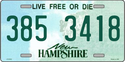 NH license plate 3853418