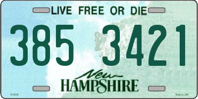 NH license plate 3853421