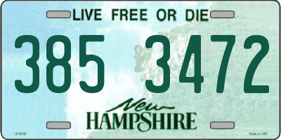 NH license plate 3853472