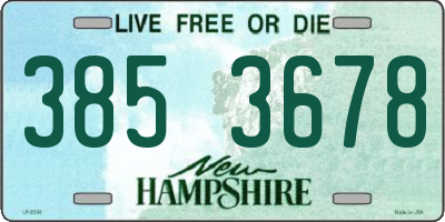 NH license plate 3853678