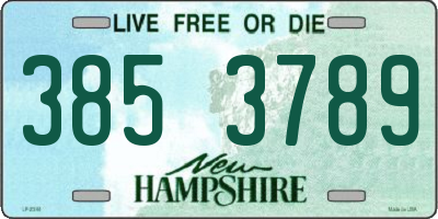 NH license plate 3853789