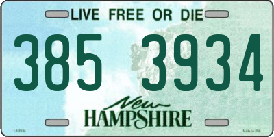 NH license plate 3853934